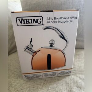 NEW Viking 2.6-qt Stainless Steel Whistling Kettle ROSE GOLD with 3-Ply